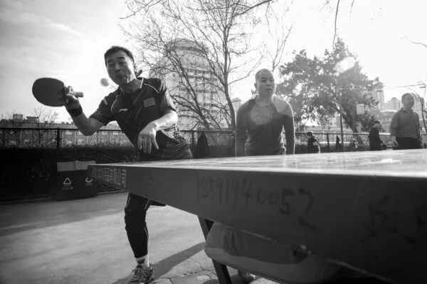 young table tennis players